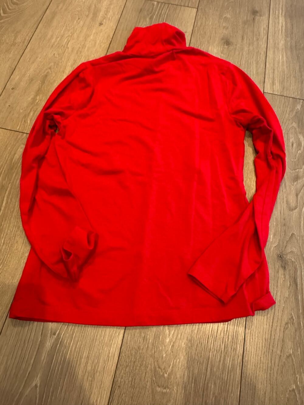 Time and Tru Red Long-Sleeve Mock-Neck Top Size Small